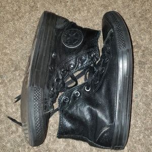Converse Black on Black High Top Boys Size 3